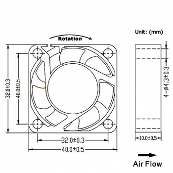 Вентилятор 4010 (Sleeve) Gdstime DC 24V